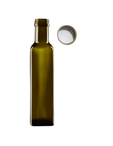 Butelka 250 ml maraska kwadratowa zielona na olej oliwę fi31 1szt NAKRĘTKA - produkt 2