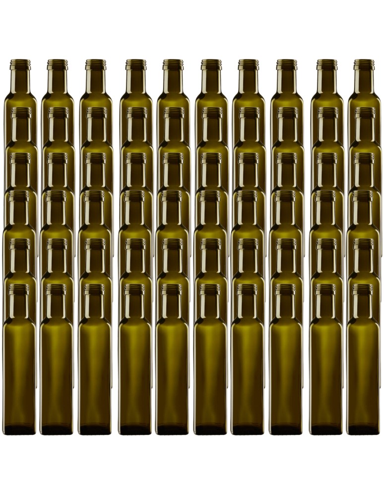 Szklane butelki na alkohol - galoniki - Butelki 250 ml maraski kwadratowe zielone oliwa fi31 60szt BEZ NAKRETEK - product MODO24.PL 2