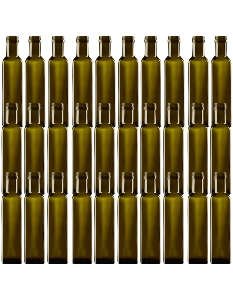 Szklane butelki na alkohol - galoniki - Butelki 250 ml maraski kwadratowe zielone oliwa fi31 30szt BEZ NAKRETEK - product MODO24.PL 2