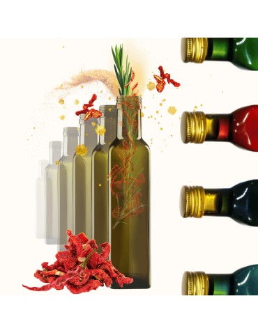 Butelki 250 ml maraski kwadratowe zielone oliwa fi31 10szt BEZ NAKRETEK