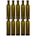 Butelki 250 ml maraski kwadratowe zielone oliwa fi31 10szt BEZ NAKRETEK