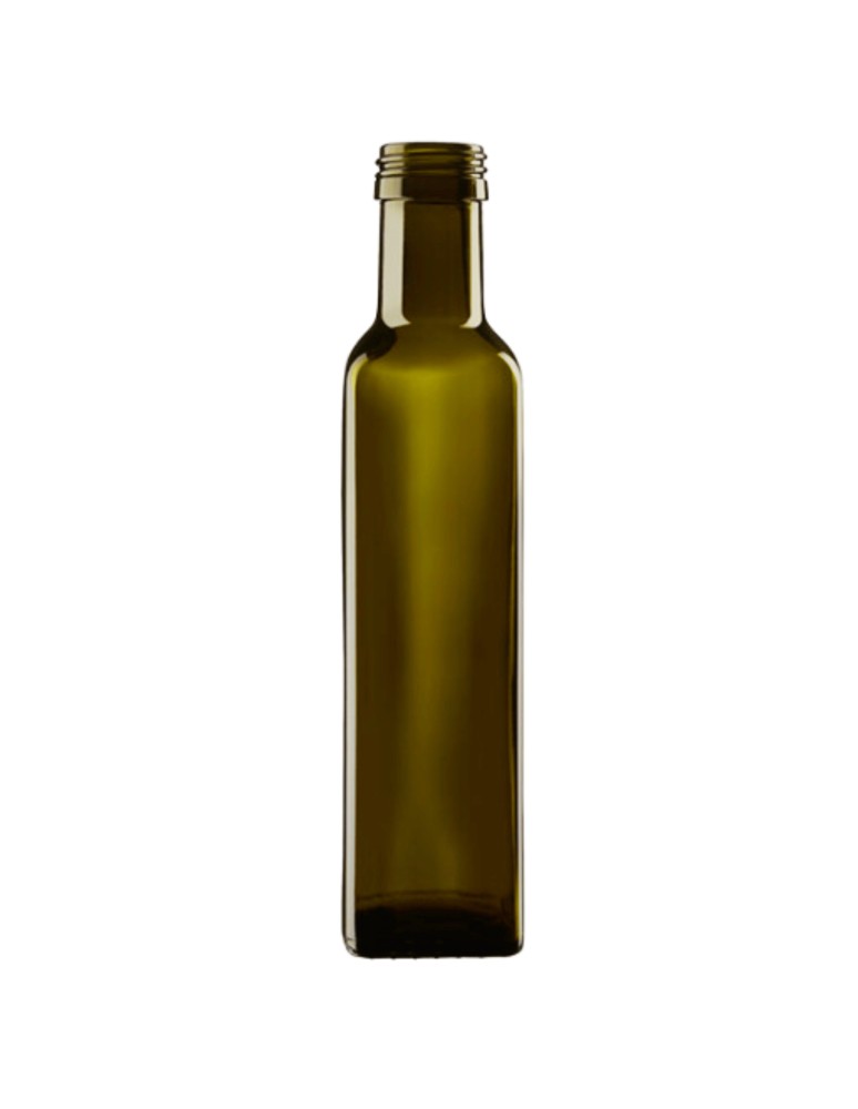 Szklane butelki na alkohol - galoniki - Butelka 250 ml maraska kwadratowa zielona oliwa fi31 1szt BEZ NAKRETKI - product MODO24.PL 2
