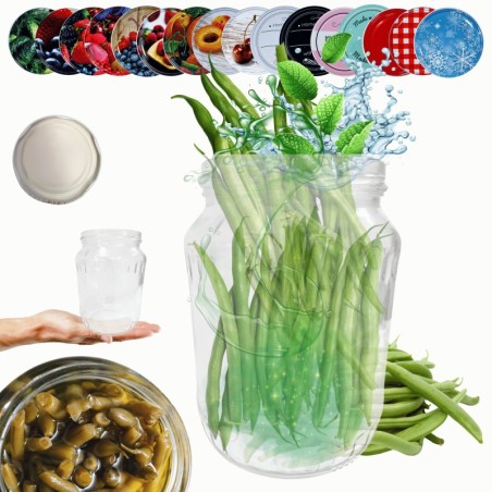 Słoik 720ml 0,7l soki ogórki papryka kompot KOMPLET z POKRYWKĄ 82mm PZH