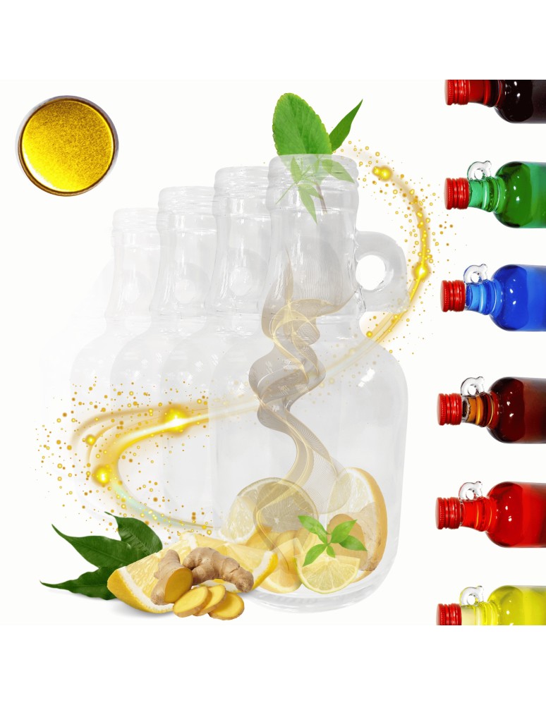 Szklane butelki na alkohol - galoniki - Butelki 250 ml galon z uchwytem soki na olej oliwę fi31 60szt NAKRĘTKI - produkt MODO24.PL 1
