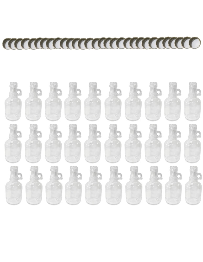 Szklane butelki na alkohol - galoniki - Butelki 250 ml galon z uchwytem soki na olej oliwę fi31 30szt NAKRĘTKI - product MODO24.PL 2