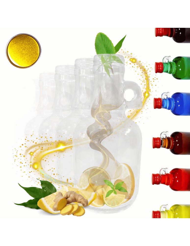 Szklane butelki na alkohol - galoniki - Butelki 250 ml galon z uchwytem soki na olej oliwę fi31 10szt NAKRĘTKI - produkt MODO24.PL 1