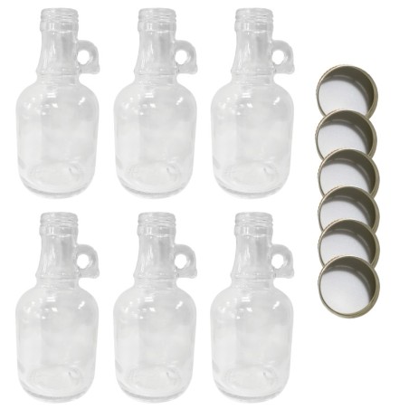 Butelki 250 ml galon z uchwytem soki na olej oliwę fi31 6szt NAKRĘTKI