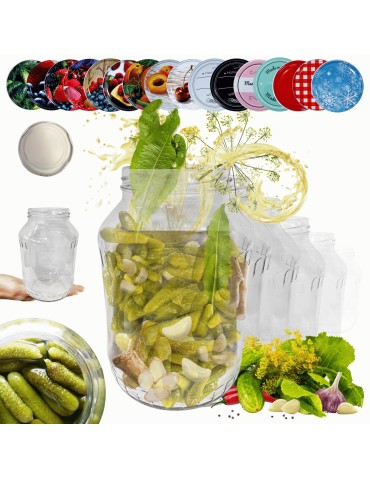 Słoiki 1500ml 1,5l ogórki małosolne soki grzyby nalewki 30kpl zakrętki 82mm