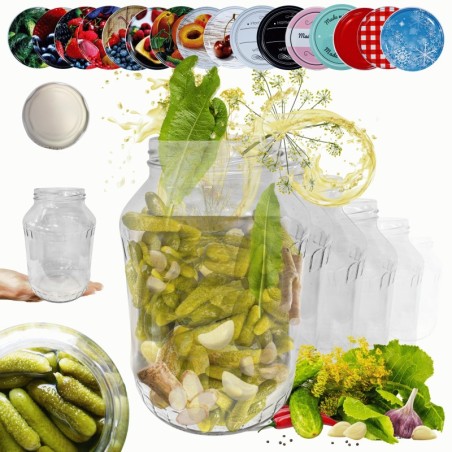 Słoiki 1500ml 1,5l ogórki małosolne soki grzyby nalewki 30kpl zakrętki 82mm