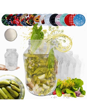 Słoiki 1500ml 1,5l ogórki małosolne soki grzyby nalewki 10kpl zakrętki 82mm