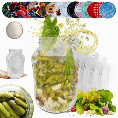 Słoiki 1500ml 1,5l ogórki małosolne soki grzyby nalewki 10kpl zakrętki 82mm