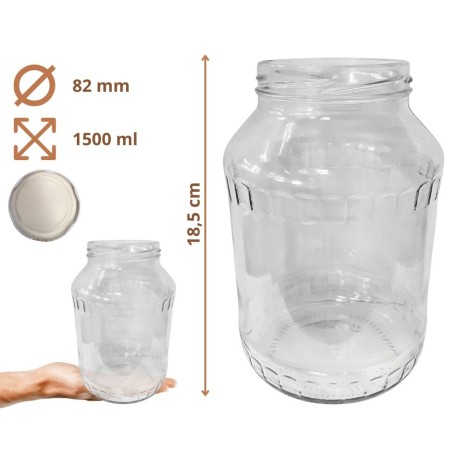 Słoiki 1500ml 1,5l ogórki małosolne soki grzyby nalewki 10kpl zakrętki 82mm
