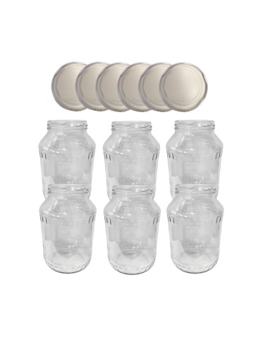 Słoiki - Słoiki 1500ml 1,5l na ogórki małosolne soki nalewki 6kpl zakrętki 82mm - product 2
