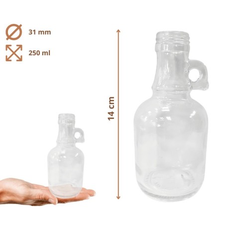 Butelki 250 ml galon z uchwytem soki na olej oliwę fi31 10szt BEZ NAKRETEK