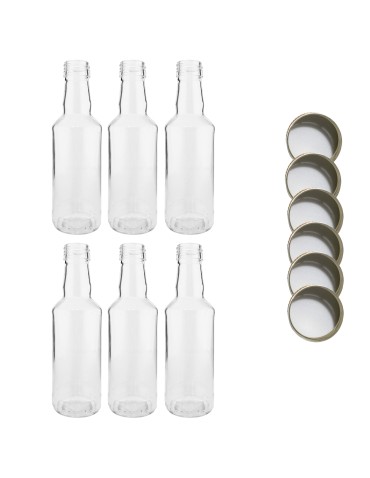 Butelki 200 ml na sok nalewkę syrop tradycyjne fi28 6szt NAKRĘTKI - produkt 2