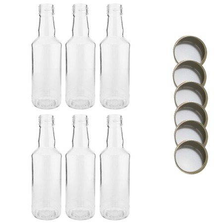 Butelki 200 ml na sok nalewkę syrop tradycyjne fi28 6szt NAKRĘTKI