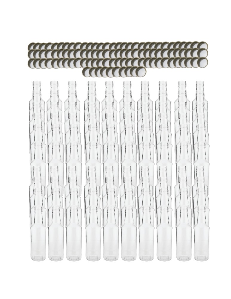 Szklane butelki na alkohol - galoniki - Butelki 200 ml na sok nalewkę syrop tradycyjne fi28 100szt NAKRĘTKI - product MODO24.PL 2