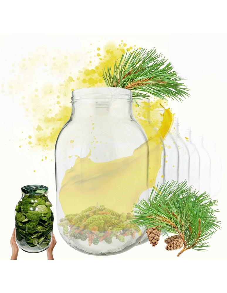 Słoiki - Słoiki 3000ml 3l na ogórki soki suszone grzyby nalewki 60sztuk 100mm PZH - produkt MODO24.PL 1