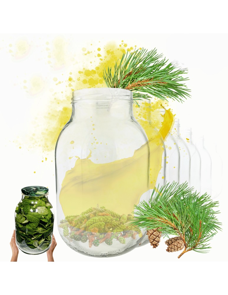 Słoiki - Słoiki 3000ml 3l na ogórki soki suszone grzyby nalewki 30sztuk 100mm PZH - produkt MODO24.PL 1