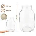 Słoiki 3000ml 3l na ogórki soki suszone grzyby nalewki 6sztuk 100mm PZH