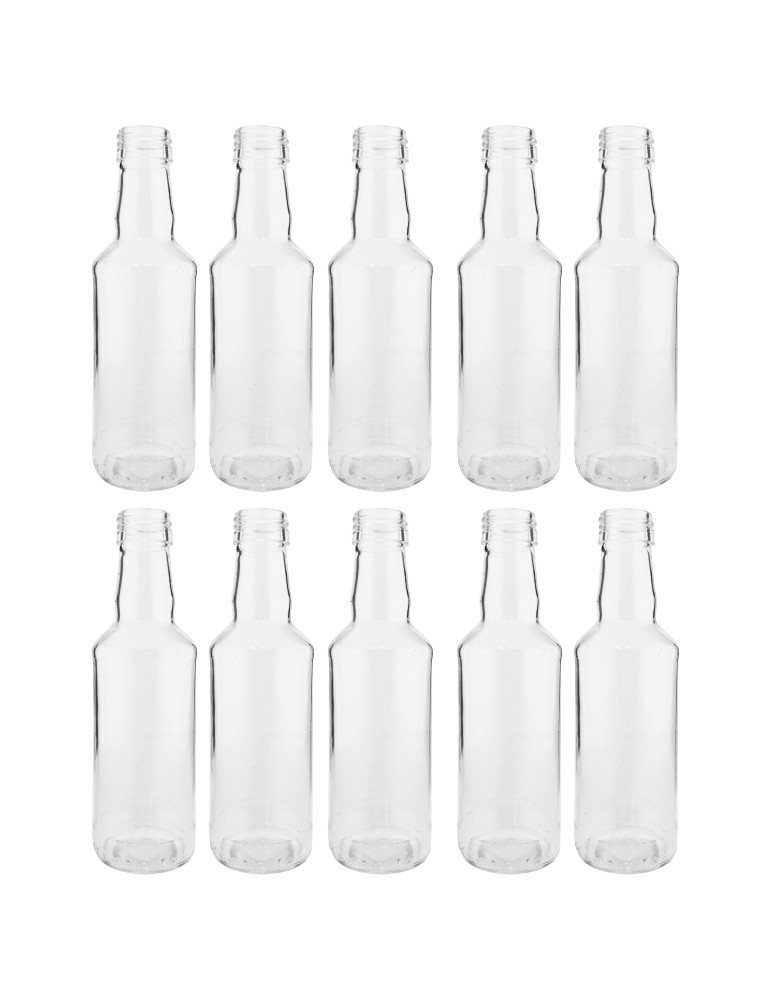 Szklane butelki na alkohol - galoniki - Butelki 200 ml na sok nalewkę syrop tradycyjne fi28 10szt BEZ NAKRETEK - product MODO24.PL 2