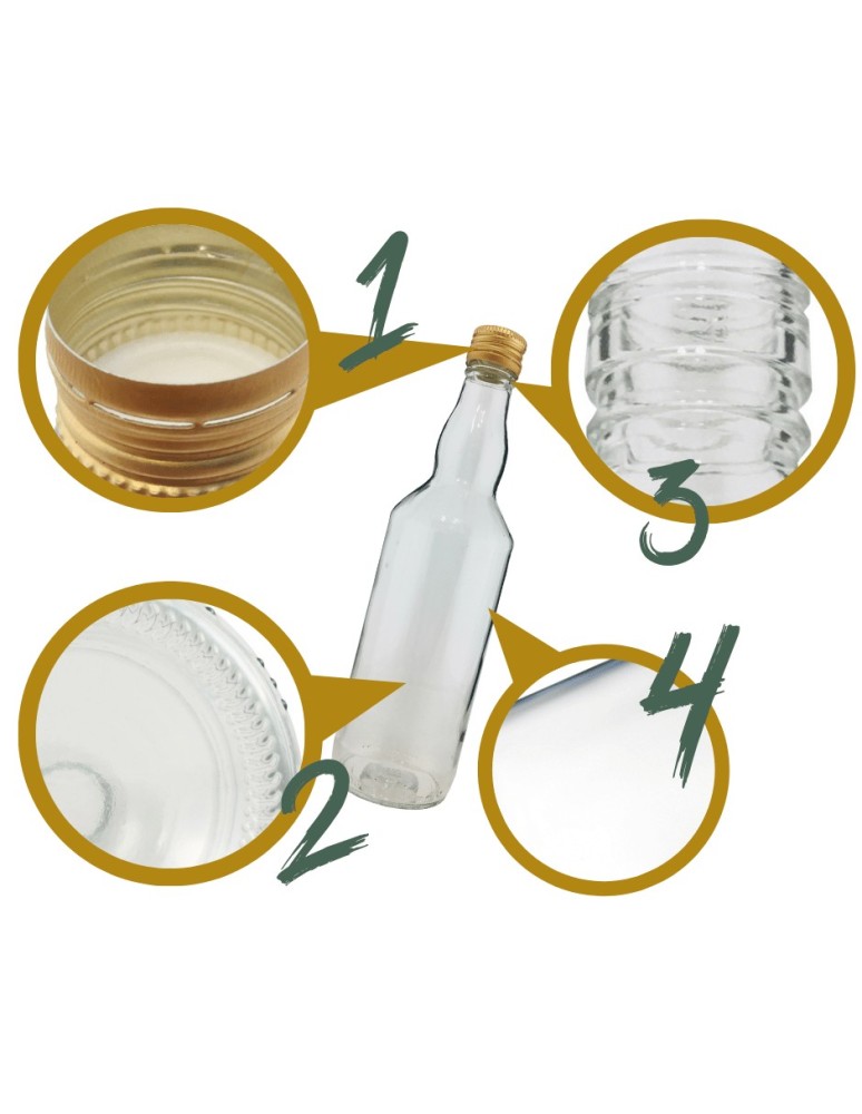 Szklane butelki na alkohol - galoniki - Butelki 200 ml na sok nalewkę syrop tradycyjne fi28 10szt BEZ NAKRETEK - product MODO24.PL 4