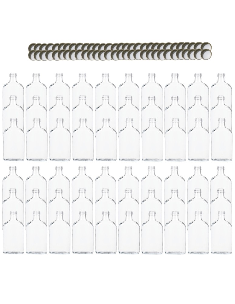 Szklane butelki na alkohol - galoniki - Butelki 200 ml piersiówki kieszonkowe na sok nalewki fi28 60szt NAKRĘTKI - product MODO24.PL 2