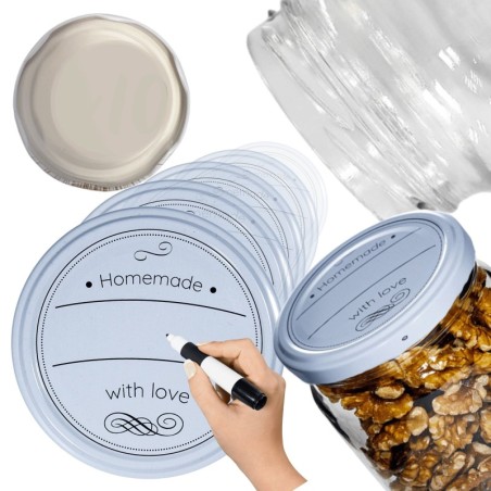 Zakrętki do słoików dekielki pokrywki nakrętki wieczka 82mm 10 szt WZÓR D