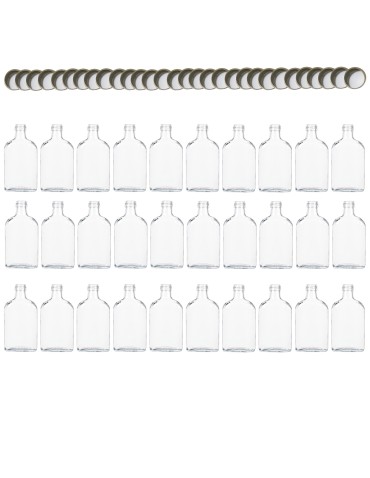 Butelki 200 ml piersiówki kieszonkowe na sok nalewki fi28 30szt NAKRĘTKI - produkt 2