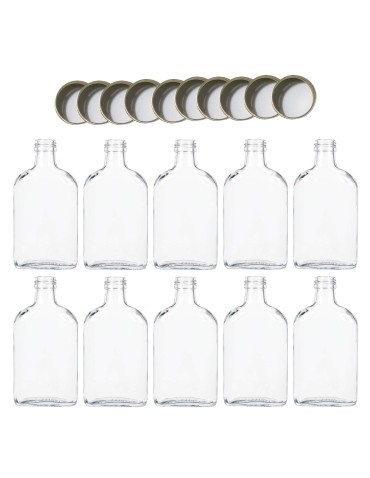 Butelki 200 ml piersiówki kieszonkowe na sok nalewki fi28 10szt NAKRĘTKI - produkt 2