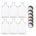 Butelki 200 ml piersiówki kieszonkowe na sok nalewki fi28 6szt NAKRĘTKI