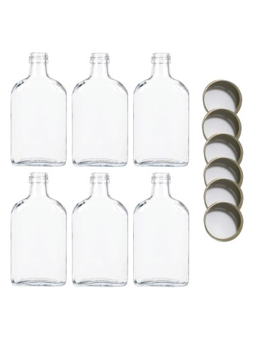 Butelki 200 ml piersiówki kieszonkowe na sok nalewki fi28 6szt NAKRĘTKI - produkt 2