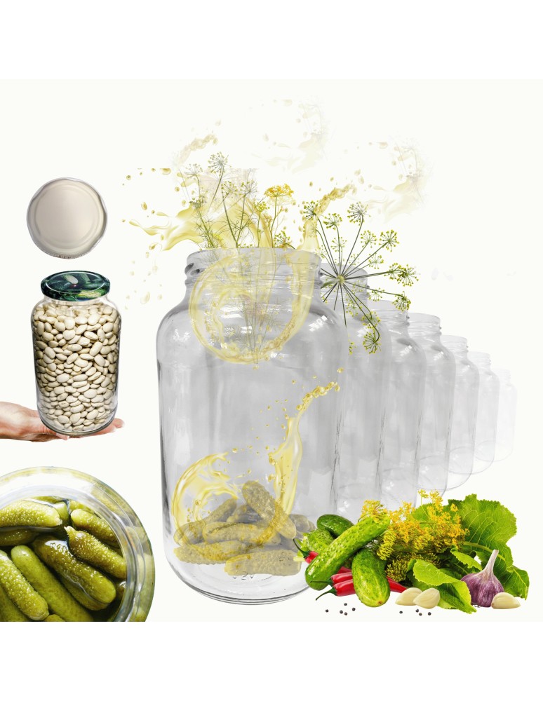 Słoiki - Słoiki 1500ml 1,5l na ogórki małosolne soki grzyby nalewki 10szt. 82mm PZH - product MODO24.PL 1