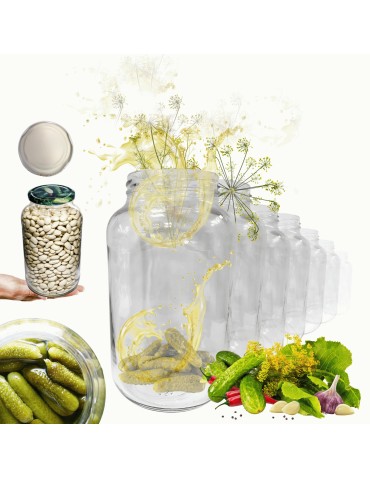 Słoiki 1500ml 1,5l na ogórki małosolne soki nalewki grzyby 6szt. 82mm PZH