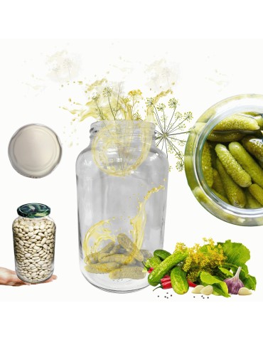 Słoik 1500ml 1,5l na ogórki małosolne soki nalewki kompot 1szt. 82mm PZH