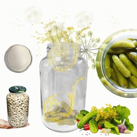 Słoik 1500ml 1,5l na ogórki małosolne soki nalewki kompot 1szt. 82mm PZH