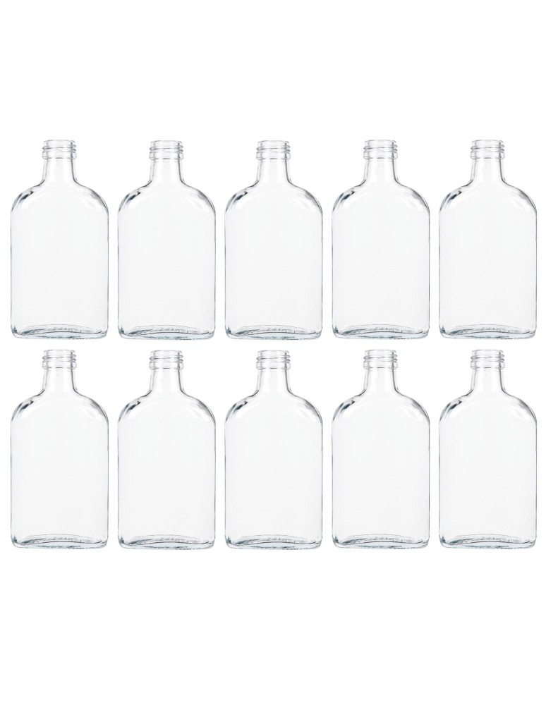 Szklane butelki na alkohol - galoniki - Butelki 200ml piersiówki do kieszeni na sok nalewki fi28 10szt BEZ NAKRETEK - product MODO24.PL 2