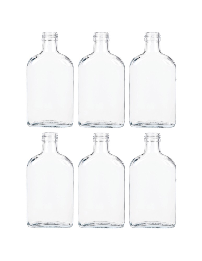 Szklane butelki na alkohol - galoniki - Butelki 200 ml piersiówki kieszonkowe na sok nalewki fi28 6szt BEZ NAKRETEK - product MODO24.PL 2