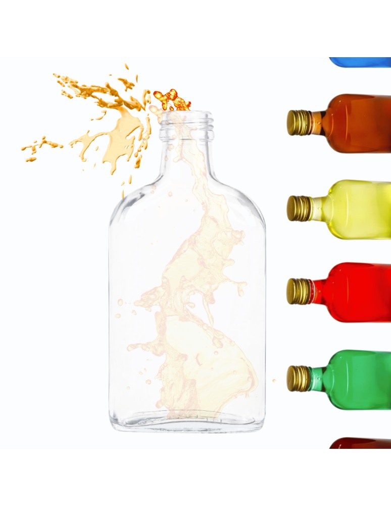 Szklane butelki na alkohol - galoniki - Butelka 200 ml piersiówka kieszonkowa sok nalewki fi28 1szt BEZ NAKRETKI - produkt MODO24.PL 1