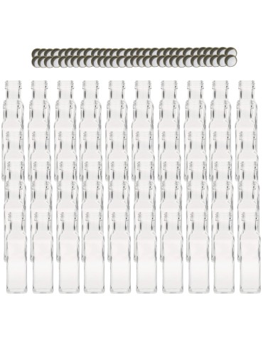 Butelki 100 ml maraski kwadratowe soki na olej oliwę fi31 60szt NAKRĘTKI - produkt 2