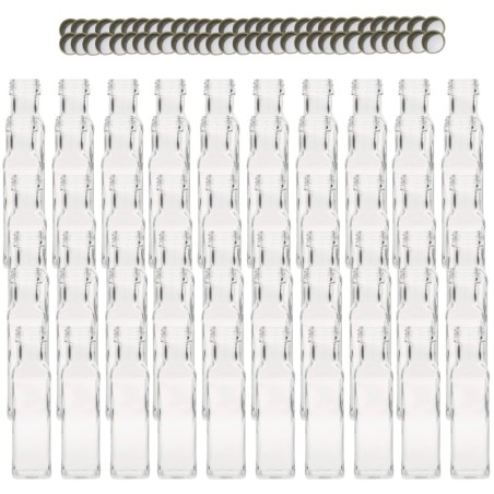 Butelki 100 ml maraski kwadratowe soki na olej oliwę fi31 60szt NAKRĘTKI