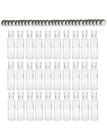 Butelki 100 ml maraski kwadratowe soki na olej oliwę fi31 30szt NAKRĘTKI - produkt 2