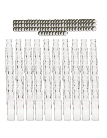 Butelki 100 ml maraski kwadratowe soki na olej oliwę fi31 100szt NAKRĘTKI - produkt 2