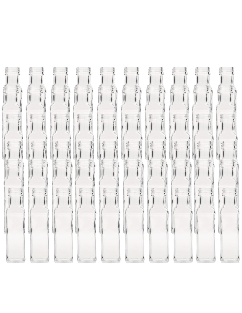 Szklane butelki na alkohol - galoniki - Butelki 100ml maraski kwadratowe soki na olej oliwę fi31 60szt BEZ NAKRETEK - product MODO24.PL 2