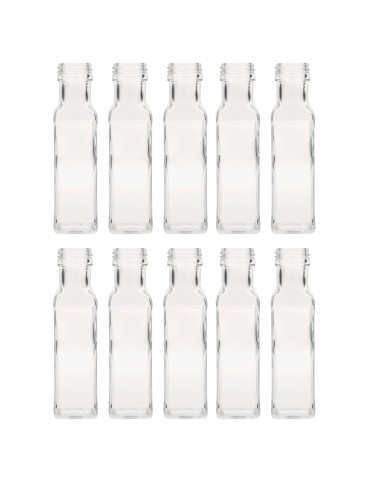 Butelki 100ml maraski kwadratowe soki na olej oliwę fi31 10szt BEZ NAKRETEK - produkt 2