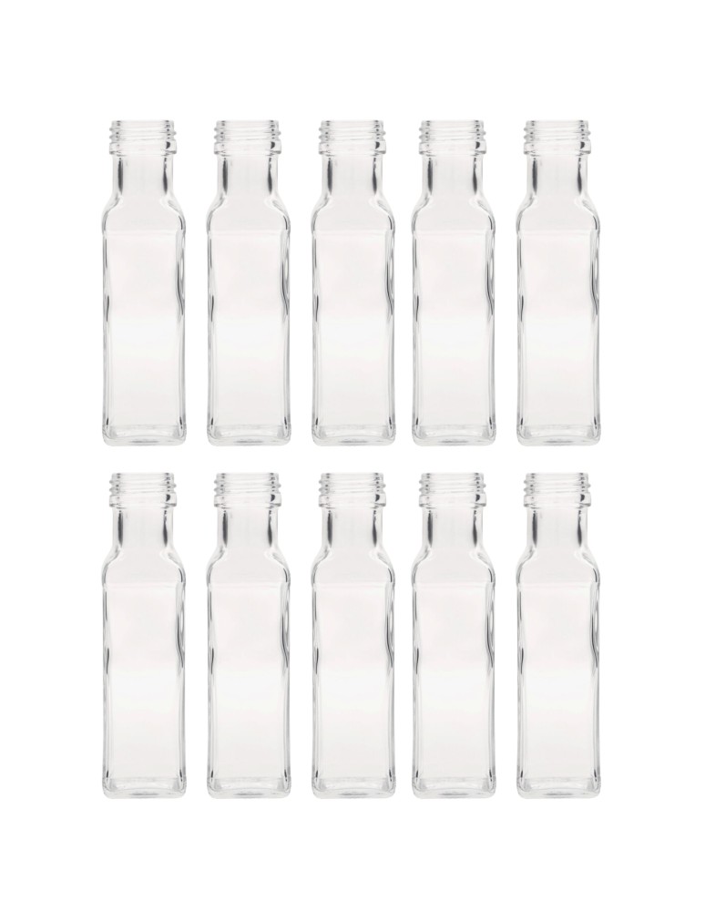 Szklane butelki na alkohol - galoniki - Butelki 100ml maraski kwadratowe soki na olej oliwę fi31 10szt BEZ NAKRETEK - product MODO24.PL 2