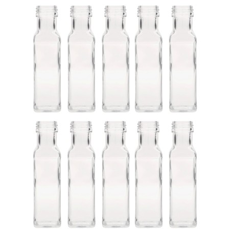 Butelki 100ml maraski kwadratowe soki na olej oliwę fi31 10szt BEZ NAKRETEK