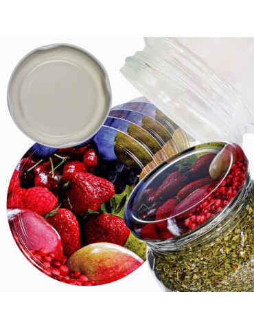 Słoiki i butelki - Zakrętki do słoików dekielki pokrywki nakrętki wieczka 66mm 60 szt WZÓR U - produkt 1