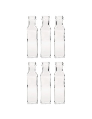 Butelki 100 ml maraski kwadratowe soki na olej oliwę fi31 6szt BEZ NAKRETEK - produkt 2