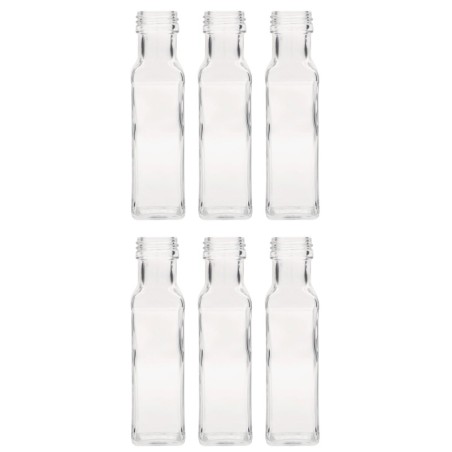 Butelki 100 ml maraski kwadratowe soki na olej oliwę fi31 6szt BEZ NAKRETEK
